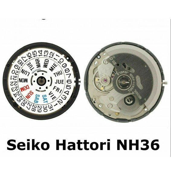 GENUINE SEIKO (sII) tmi NH36 COMPLETE MOVEMENT Automatic DAYdate - NEW STOCK